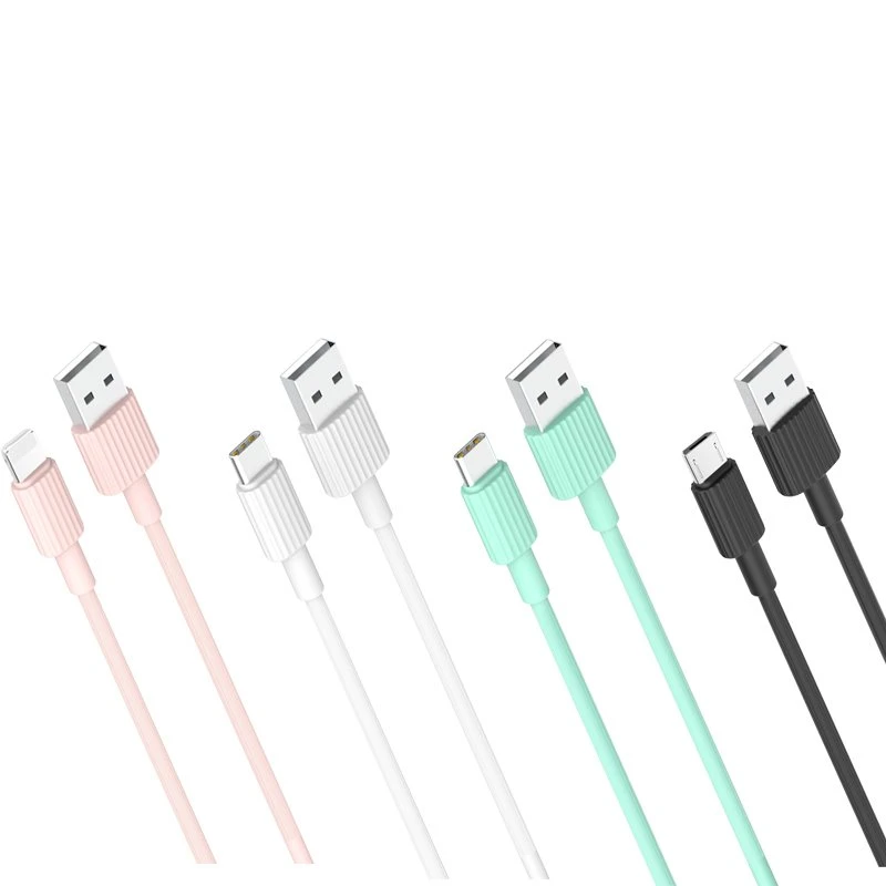 2.4A PVC USB Cable 1 متر Fpr Micro Type C و Lightning